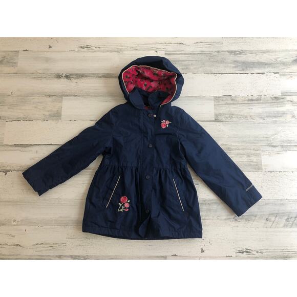 London Fog Navy and Floral Jacket sz 6X EUC - Picture 1 of 2